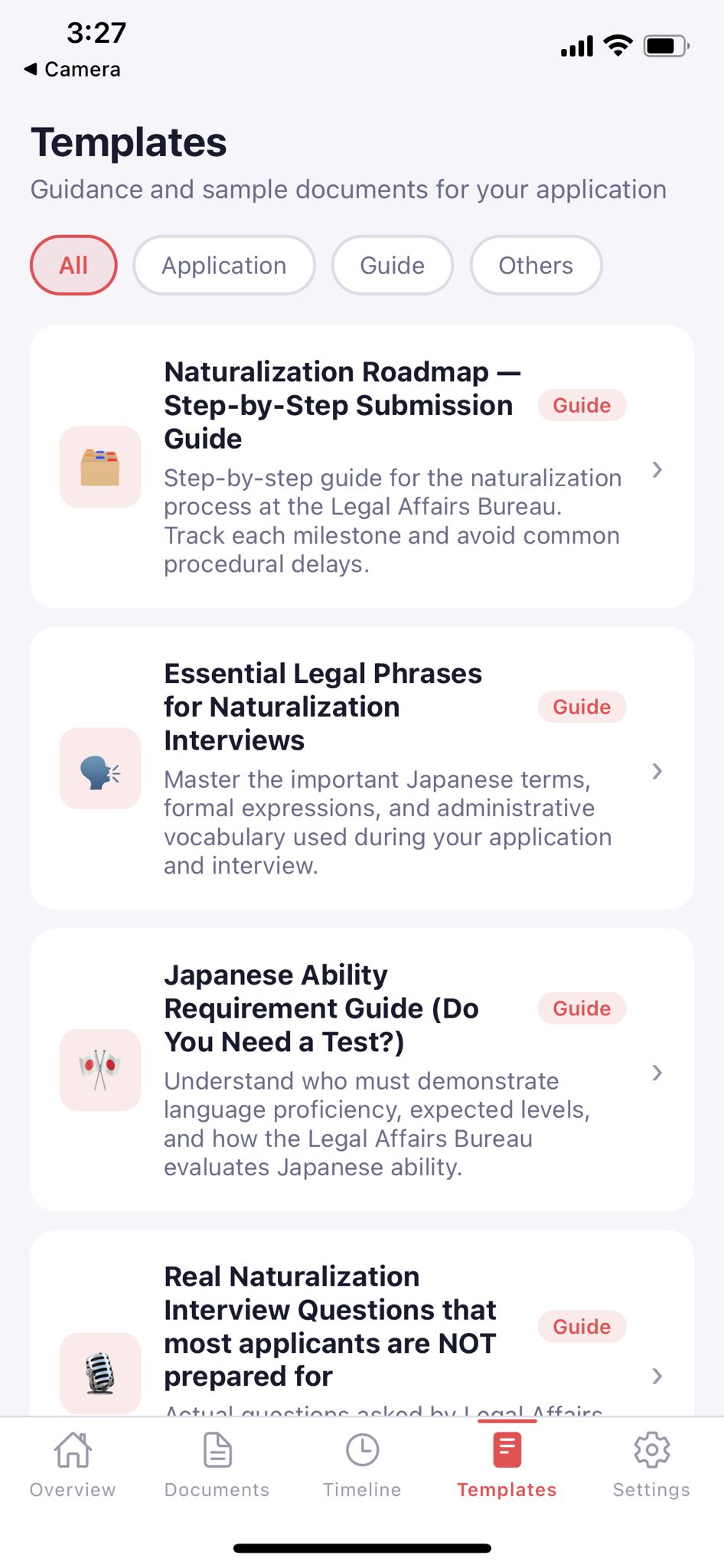 Application templates — 動機書 outline and translation format guides for 法務局